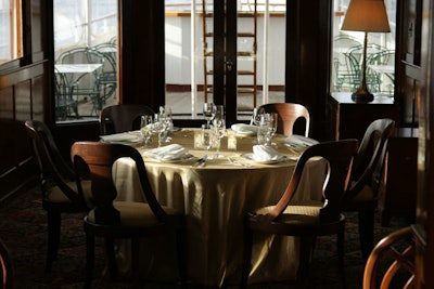 The main salon seats 50 guests and there is a bar at the stern.