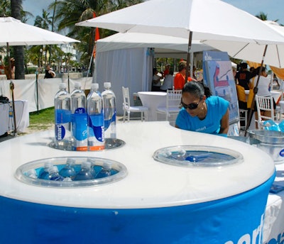 Sponsor SmartWater provided coolers with free bottles of water.