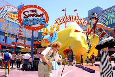 The Simpsons ride grand opening press event