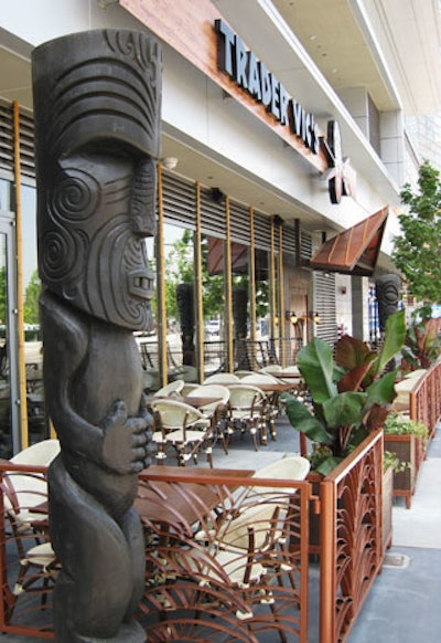 A patio at Trader Vic's holds 50 guests for a reception.