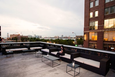 In one section of the after-party, couches provided guests with a place to sit and take in the sunset.