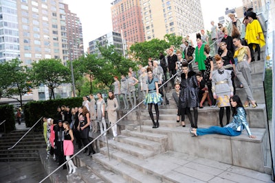 Guests encountered a phalanx of models—60 in total—upon arrival.