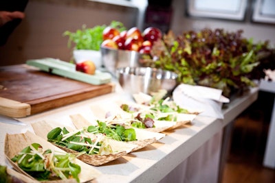 Sublime Catering made salads with living greens, Ontario apples, and pepitas.