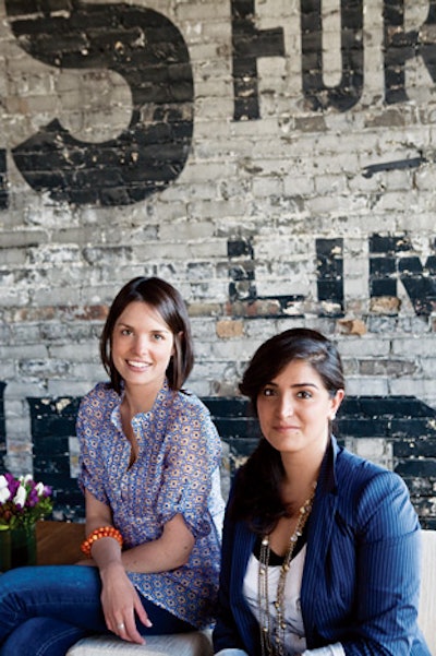 Erin Perri and Avissa Mojtahedi, pictured at the Burroughes Building, offer an architectural take on floral arrangements.