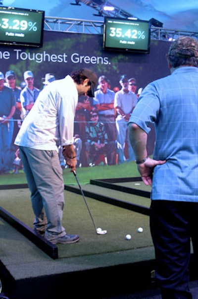 This putt-putt course simulated how fast greens were, say, 50 years ago. Most people found this fascinating.