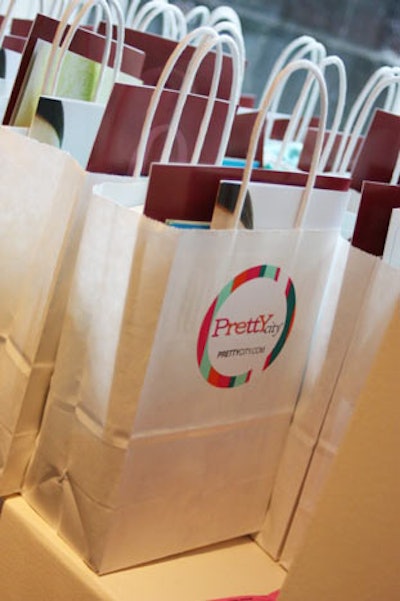 Departing guests got gift bags stocked with beauty products.