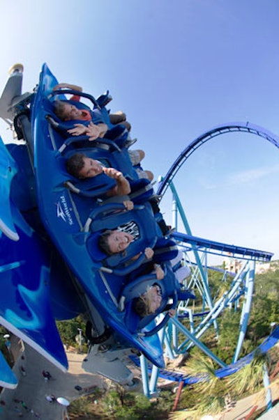 Groups can ride the new Manta roller coaster at after-hours events.
