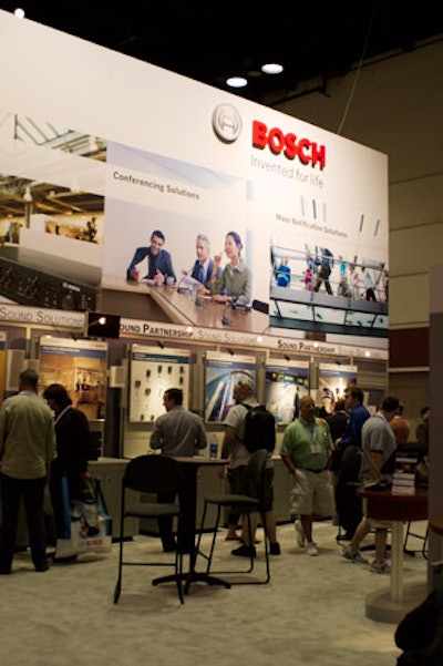 Bosch Communications Systems displayed its latest in professional audio equipment, including intercoms, audio conferencing systems, and emergency evacuation equipment.