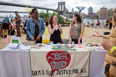 Selling tickets for just $25 at the door, representatives from Just Foods also offered up educational materials on the benefits bees bring to New York.