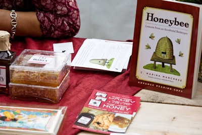Author and beekeeper C. Marina Marchese was on site, selling her book and bottles of her honey.