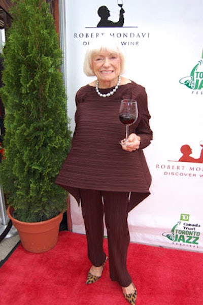 Margrit Mondavi conducted a toast in honour of her late husband at the V.I.P. reception, her first tour event.