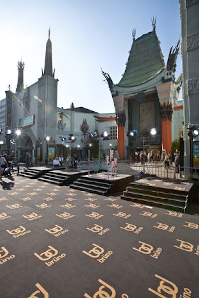Custom logo carpeting covered Hollywood Boulevard in front of the theater.