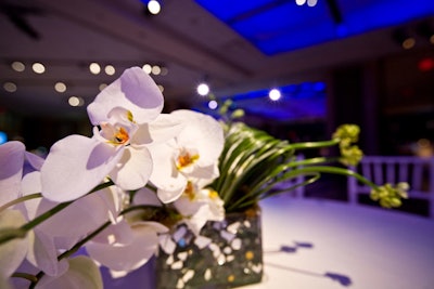 C.J. Matsumoto provided white flower arrangements for the party.
