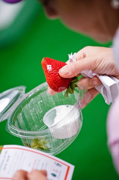 A cart offering up complimentary strawberries and cream from event partner California Giant Berry Farms operated daily from noon to 6 p.m. and delivered 25,000 samples over the course of the week.
