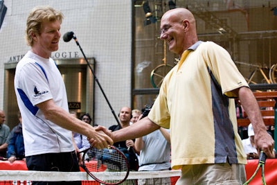 For several hours each day, the courts were reserved for tennis pros to offer tips to guests during free clinics.