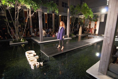 Chloé showcased its fall 2009 collection on a runway built over the courtyard's pond.