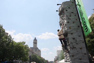 River & Trail Outfitters provided a free rock climbing wall.