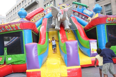 Entertainment company Jump Works brought inflatable activities for the children.