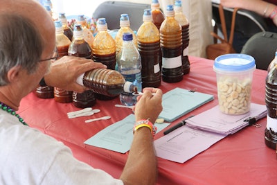 Judges sampled barbecue sauces from 50 competing teams throughout the weekend.