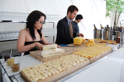 Victor Restaurant & Bar set up a cheese station inside the tent.