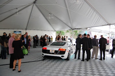 Guests could check out red, white, and blue models of the the new Audi R8 V10 at the event.