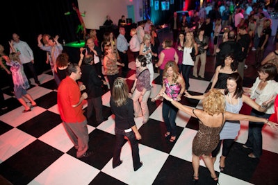 Organizers installed a checkerboard dance floor for the gala.