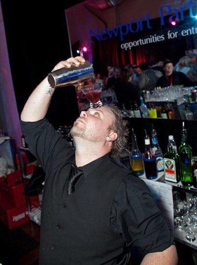 Flair bartenders entertained gala guests.