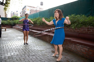 A Hula-hoop dancer circulated amongst the guests, encouraging them to take up a hoop.