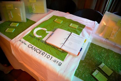 Rather than print programs for the evening, Cancer101 provided information at a table inside the event.