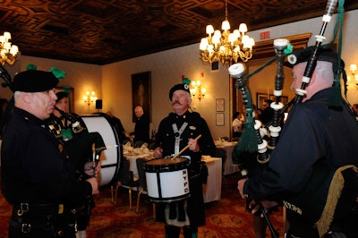 A bagpipe processional heralded the dinner's commencement.