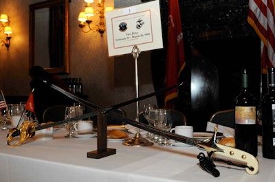 Swords provided additional table decoration.