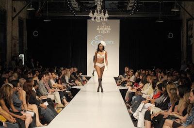 Models from seven French lingerie houses walked the runway during the event.