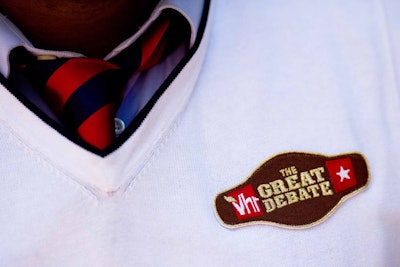 Despite the heat, students wore sweater vests that indicated their school and were emblazoned with the TV show's logo.