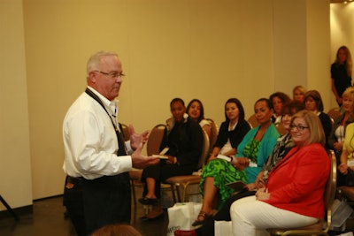 America's first Master Sommelier, Eddie Osterland, spoke in a session titled 'Power Entertaining With Food and Wine.'