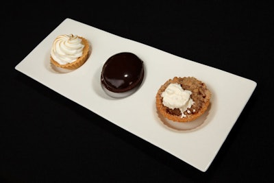 For dessert, Limelight Catering served a trio of apple streusel, moon, and key lime pies.