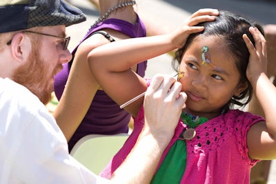 Face painters decorated children with temporary art throughout the afternoon.