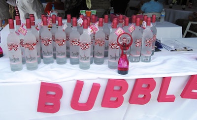 Guests were given a bottle of Three O Bubble vodka.