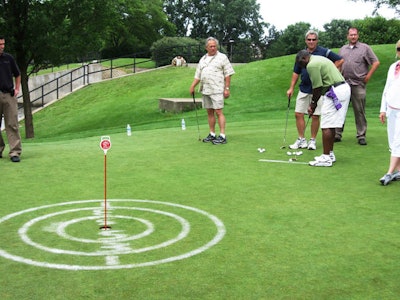 A putting competition was one of the afternoon's activities.