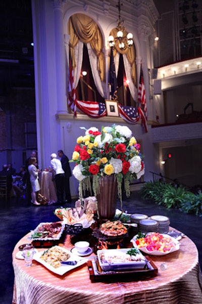 The cocktail reception was held on the stage—a first for Ford's Theatre.