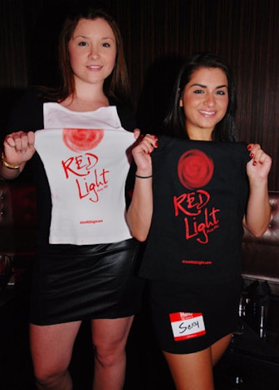 The Red Light girls gave away branded tank tops and T-shirts.