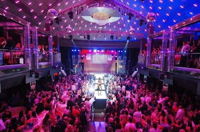 Michael Designs Inc. set up a graduated runway down the center of the nightclub's main floor for the 25-minute fashion show.