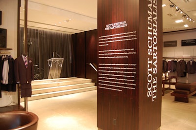 Text describing the evolution of The Sartorialist fashion blog adorned a pillar in the centre of the space.