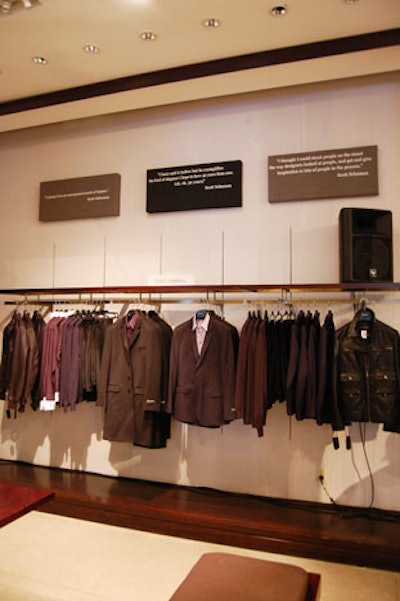 Fabric-covered boards displayed a selection of quotes from Scott Schuman throughout Holt Renfrew's menswear department.