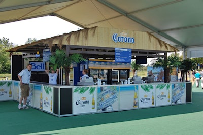 Corona Extra's Coronaville Beer Garden provided an outdoor lounge and concession area adjacent to the stage, where performers like Kevin Costner were scheduled to take part in the Pengrowth Concert Series.