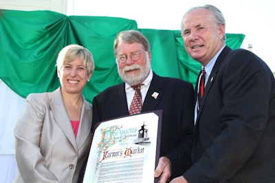City Comptroller Wendy Greuel and Councilman Tom LaBonge honored Hank Hilty, a direct descendant of one of the market's founders.