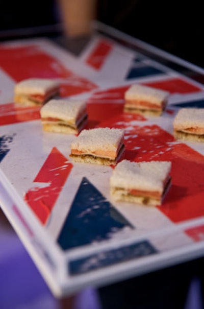 Cheese, tomato, and pickle sandwiches—an English favorite—complemented the Brit punk motif.