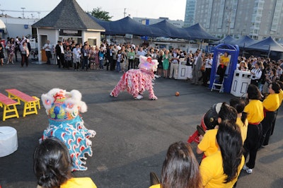 Chinese dragon dancers entertained the crowd at the closing party.