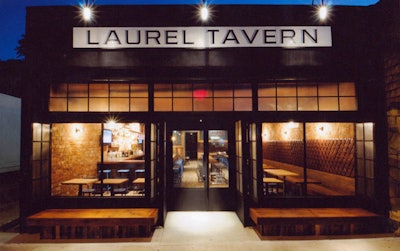 Laurel Tavern is a neighborhood bar outfitted with plenty of dark wood.