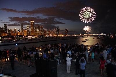 After the boat procession, guests took in a city-sponsored fireworks show.
