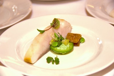 Sepia chef Andrew Zimmerman served coriander-cured Kona kampachi with preserved lemon and fennel.